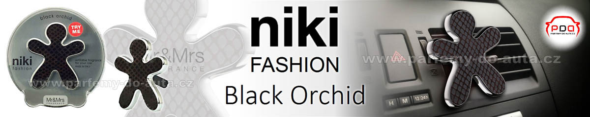 Voňavý panáček do auta Niki Fashion Black Orchid černý Mr Mrs Fragrance cz